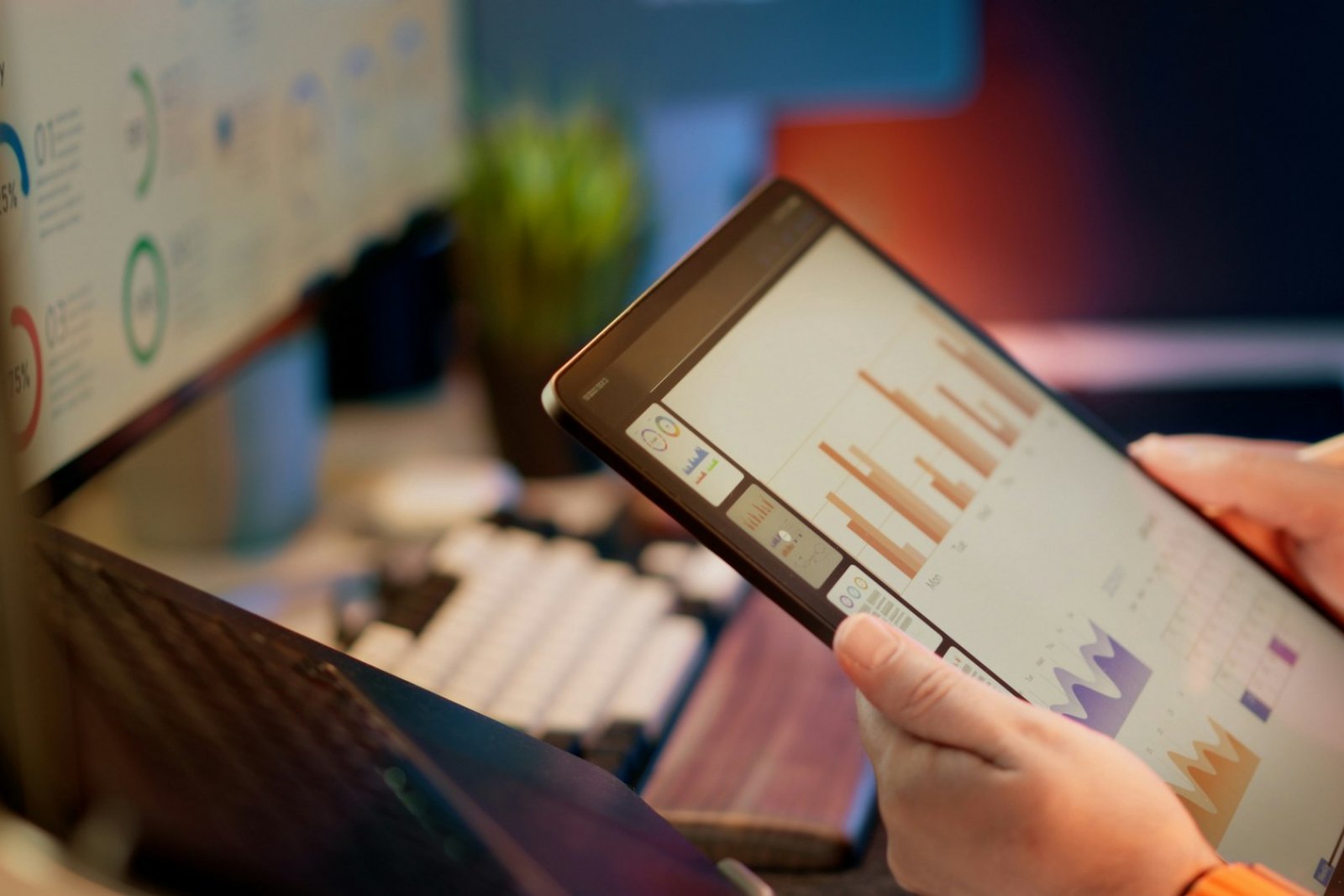 Reviewing a proposal on a tablet